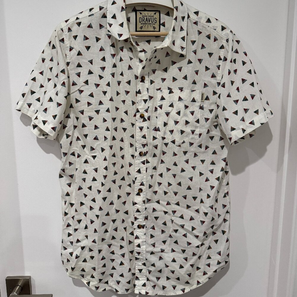 Dravus Triangle Pattern Button Down Shirt - image 1